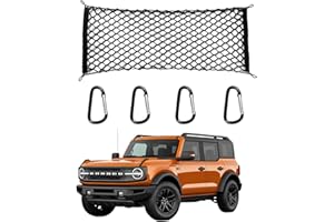 AUYNEAS for Ford Bronco Sport Envelope Style Truck Bed Cargo Net - Fits 2013-2024 2025 2026 Bronco Sport Accessories Cargo Net for Pickup Truck Bed - Heavy Duty Carabiners