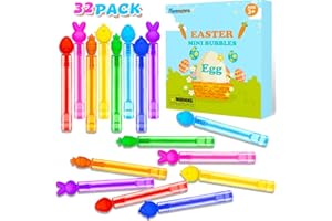 KANNOVE 32 Pack Easter Basket Stuffers Party Favors for Toddlers, Easter Mini Bubbles Wands Toys Gifts stuff for Kids, Non Candy Goodie Gift Bags Pinata Fillers,Classroom Prizes Treats Trinkets for Boys Girls