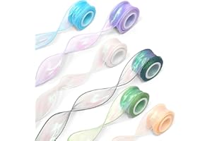 Organza Ribbon, Kaluofan 6 Rolls 1.57Inch Ribbon for Gift Wrapping, Ribbons for Crafting, Organza Ribbon for Crafts, Wrapping