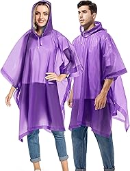 Borogo 2 Pack Rain Ponchos for Adults Reusable
