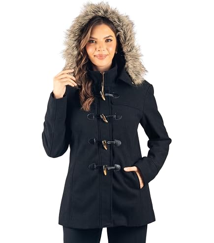 Amazon.com: BGSD Women Ava Wool Blend Hooded Toggle Walking Duffle