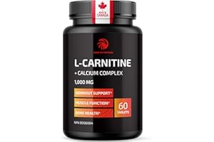 L Carnitine 1000mg for Workout, Muscle Recovery, Weight Management & Bone Health Support | Stimulant-Free Workout Supplement 