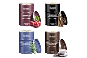 M&SENSE Winter Candles Set | Holiday Scented Candles Gift Set | 4 Pack Candles for Home Scented Candle,Cherry Vanilla Oud Sandalwood Coffee Candle,Gift Set for Women and Men,Soy Wax 14 oz 86 Hour