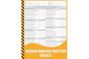 Overhead Crane Daily Inspection Checklist: Pre-Operation Safety & Maintenance Log for Industrial, Construction, and Manufactu