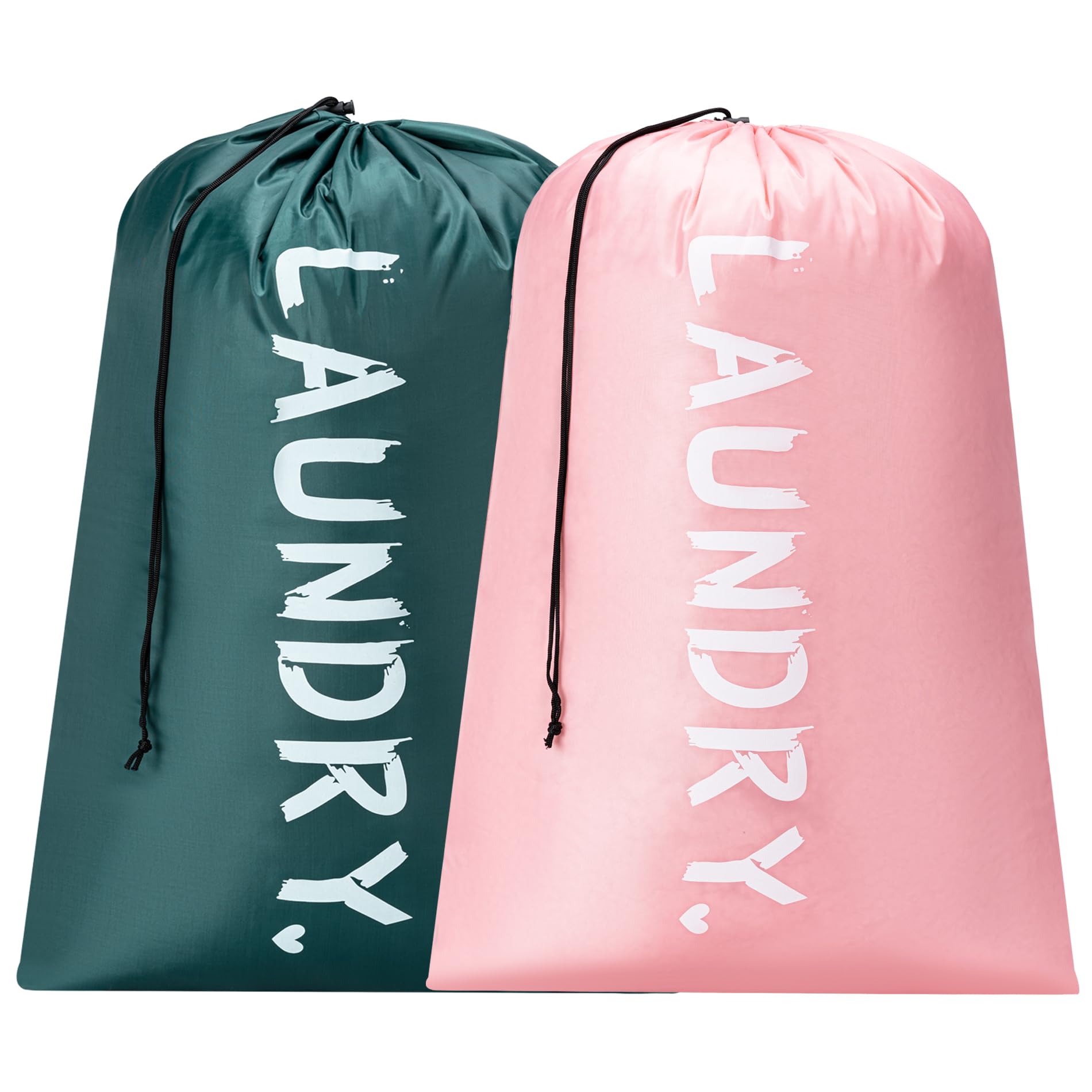 Photo 1 of 2 Pack 28" x 40"Travel Laundry Bag, Machine Washable Dirty Clothes Organizer with Drawstring,Large Enough to Hold 4 Loads of Laundry, Easy Fit a Laundry Hamper or Basket Travel Essentials