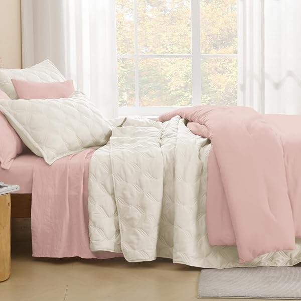 LITANIKA OVERSIZED KING QUILT BEDDING SET,120X120INCH SUPER KING IVORY COMFORTER BEDSPREADS LIGHTWEIGHT BED COVERLETS BOHO BEDDING COVER DECOR ALL SEASON, 3 PIECES (1 QUILT, 2 PILLOWCASES)