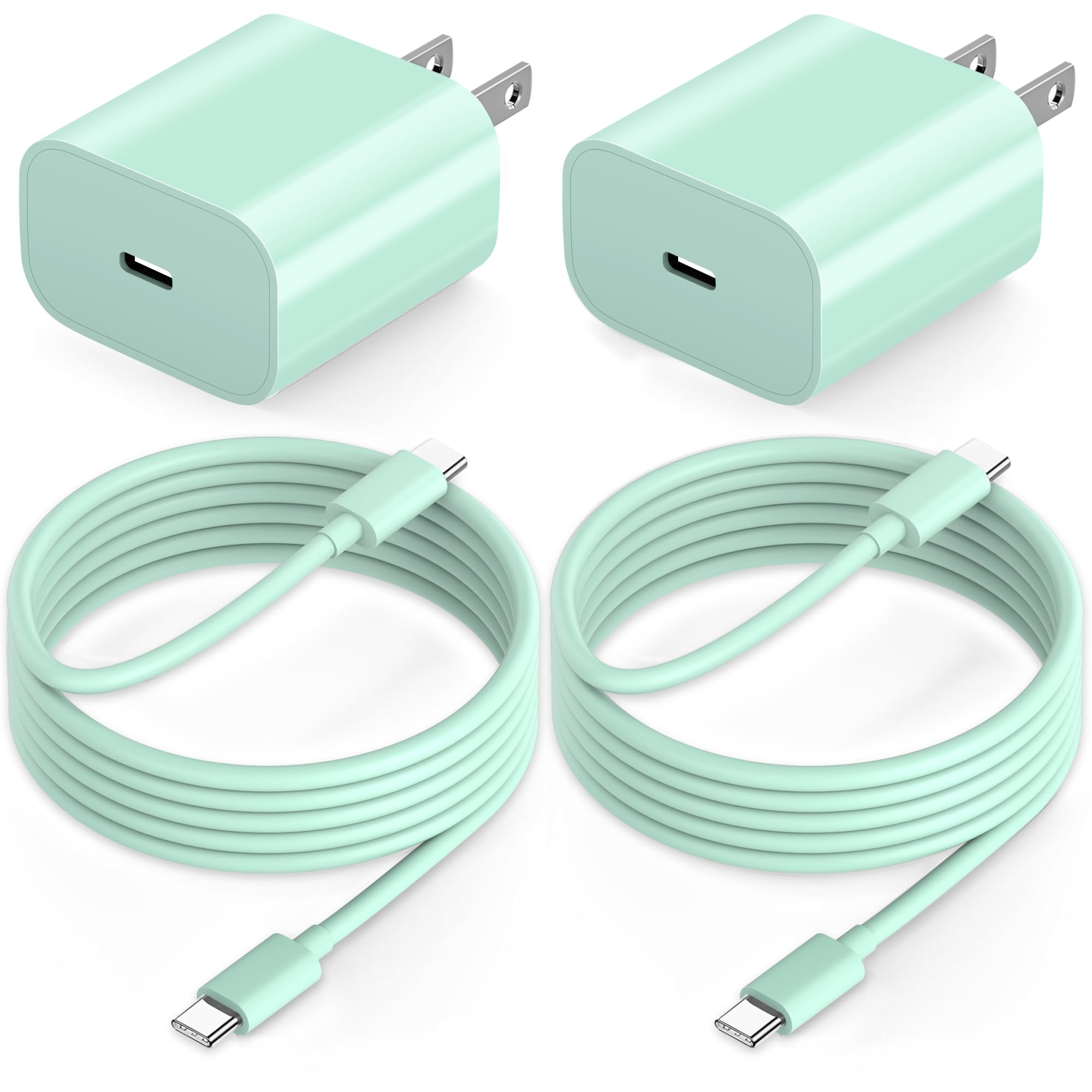 10FT iPad Charger Fast Charging Cord, 2Pack 20W USB C Fast Charger with 10 ft Long Charging Cable for iPad 10th/11th Generation, iPad Pro 13/12.9/11 inch, iPad Air 11/13 inch/4th/5th, iPad mini(Green)