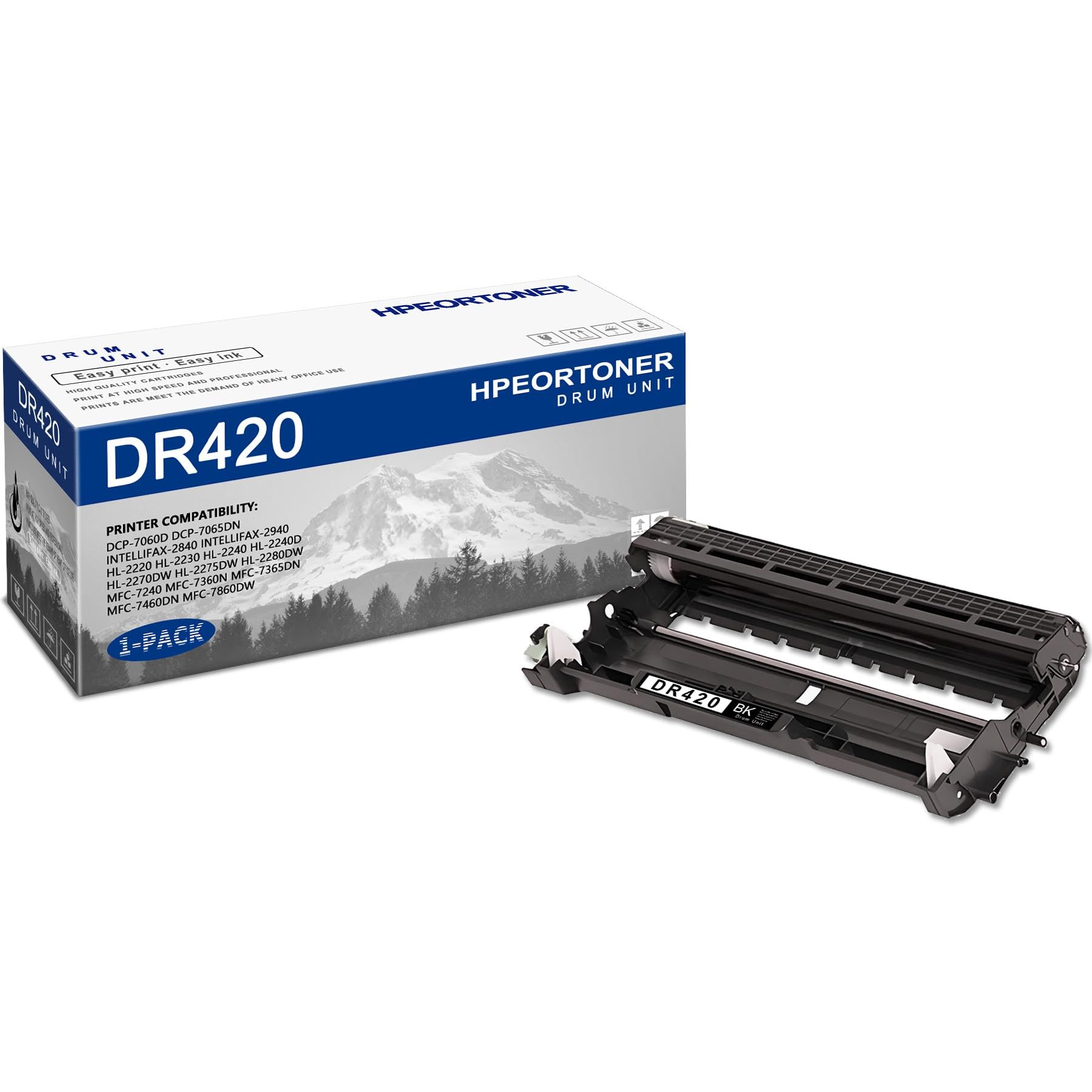 Photo 1 of 1 PK DR420 Black Drum Unit 15,000 pages High Yield Compatible, DR420, Replacement for Brother DCP-7060D DCP-7065DN IntelliFax-2840 HL-2220 HL-2230 HL-2240 HL-2280DW MFC-7240 MFC-7360N Printer