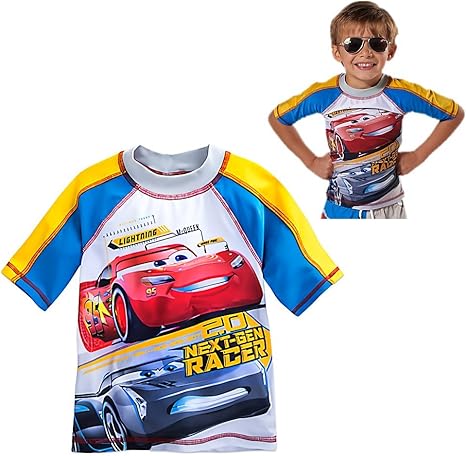 Amazon Co Jp ディズニー カーズ ラッシュガード 110cm 4歳 水着 男の子 子供 キッズ ライトニング マックィーン 紫外線 Uvカット おもちゃ