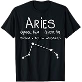Vintage Distressed Aries Symbol Zodiac Sign Birthday Gift T-Shirt