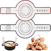 2 Pcs Silicone Bread Sling for Dutch Oven, Silicone Bread Mat, Non-Stick Baking Supplies with Long Handle, Easy Transfer Sour