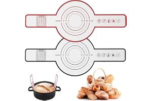 2 Pcs Silicone Bread Sling for Dutch Oven, Silicone Bread Mat, Non-Stick Baking Supplies with Long Handle, Easy Transfer Sour