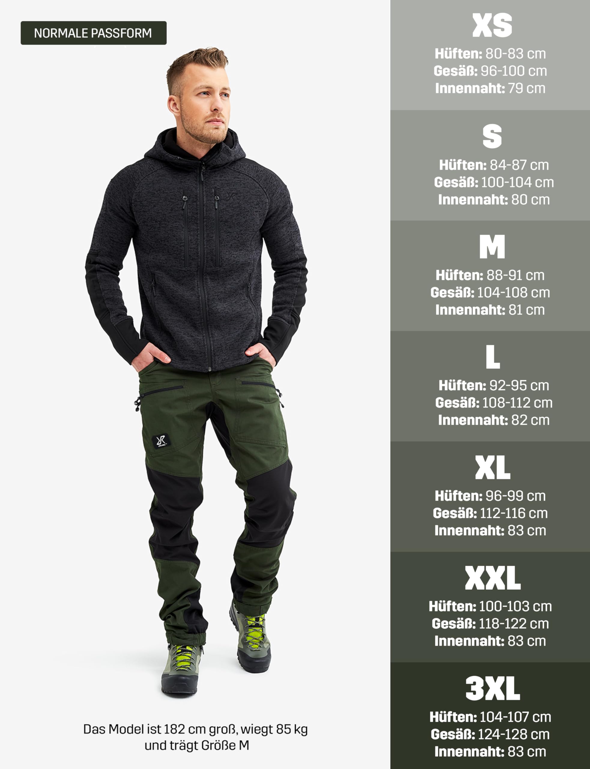 RevolutionRace Herren Nordwand Pro Pants, Hose zum Wandern und für viele Outdoor-Aktivitäten, Forest Green, XS 3