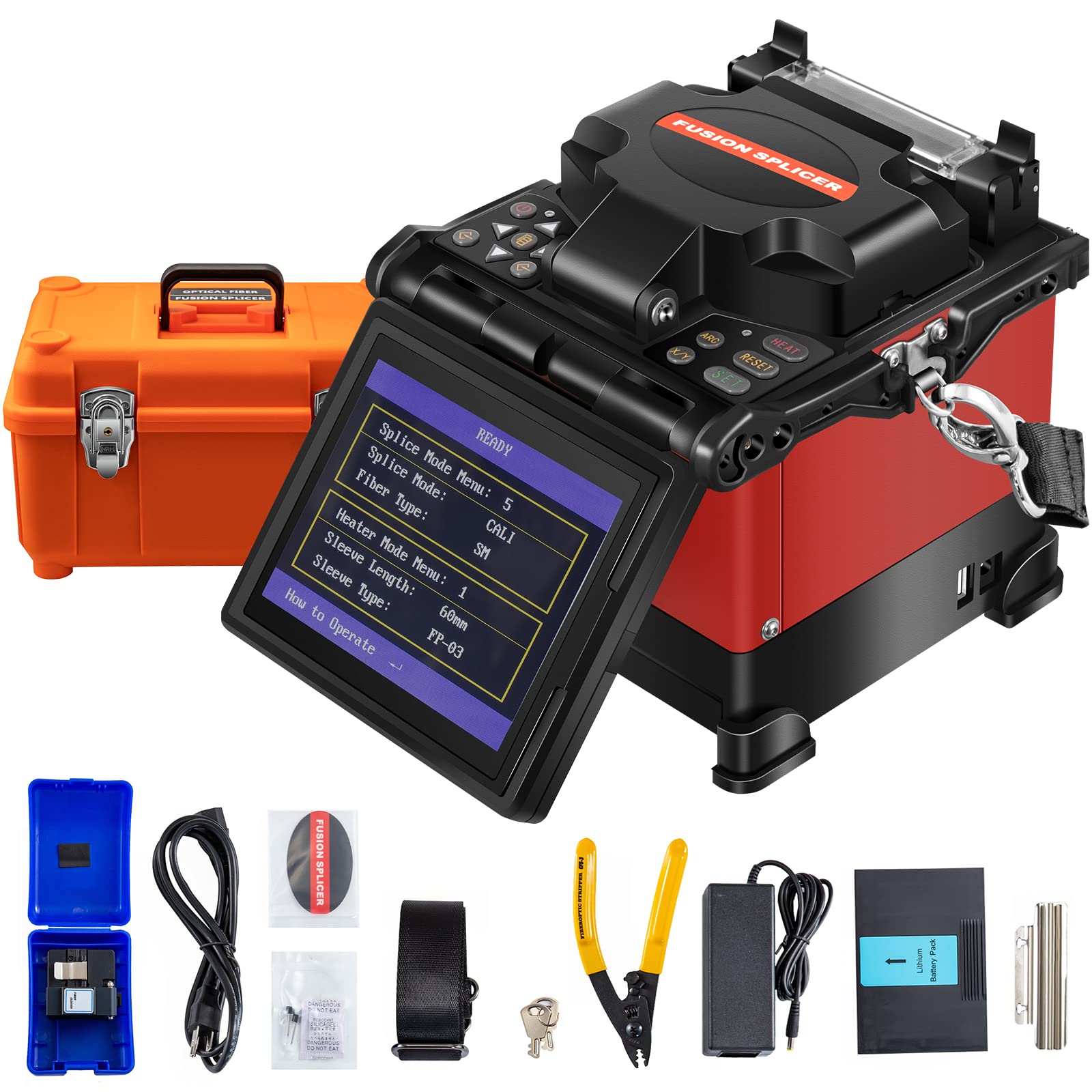 Vevor Fusion Splicer Automatic Focus JW4108S FTTH Fiber Optic Fusion Splicer 5 Inch Digital LCD Screen Fusion Splicer Machine Fiber Cleaver Kit: Tools & Home Improvement