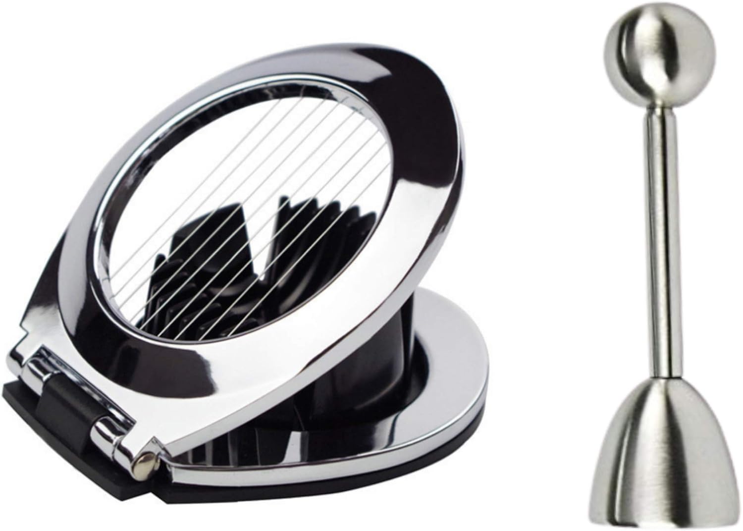 Heatigo Eierschneider aus Edelstahl und Eieröffner aus Edelstahl, Eieröffnungswerkzeug und Eierschneidwerkzeug,Zwei-in-Eins-EierschneiderausEdelstahl