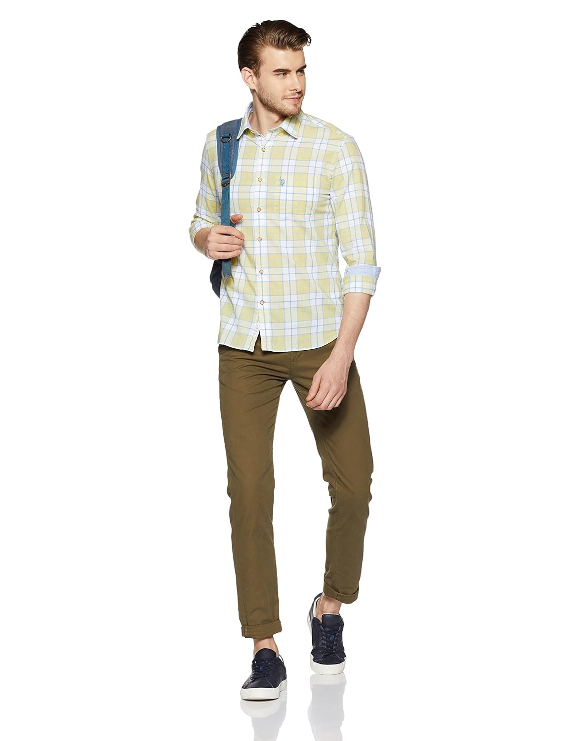 us polo association men's striped slim fit casual shirt