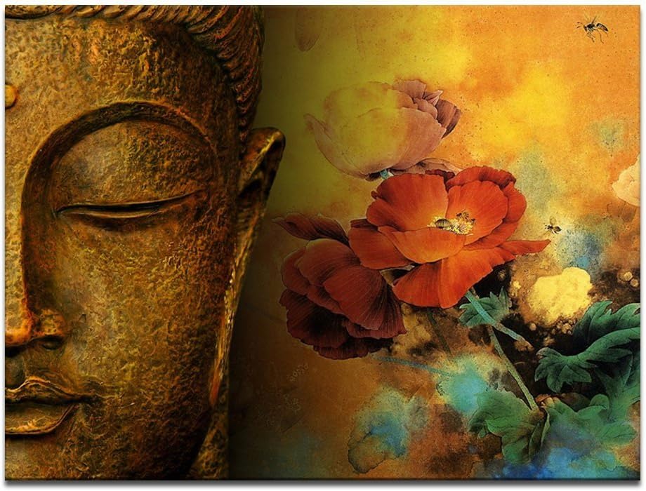 Large Size Well-designed Buddha Canvas Wall Art,Large Size Buddha Painting Prints with Frame,Ready Hanging On,Pure Belief Buddha Modern Wall Decor (24"x32"(60cmx80cm))