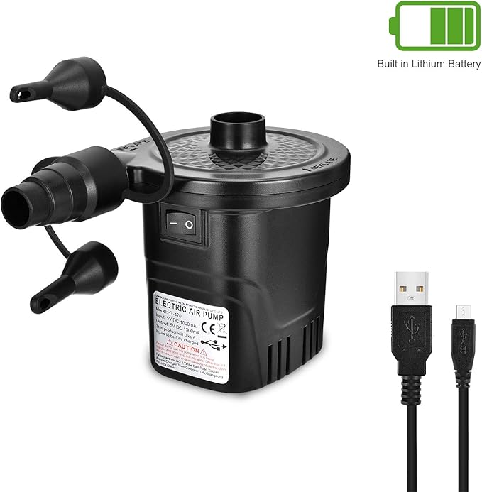 OTraki USB Air Pump Electric Air Mattress Pump QuickFill Portable