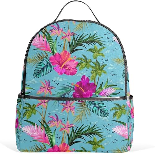 Amazon リュックサック 高校生 可愛い キッズ 通学 ハローハワイ柄 絵画 リュック レディース おしゃれ 大人 防水 キャンバス 男女兼用 旅行バッグパック 並行輸入品 Ryuji メンズ