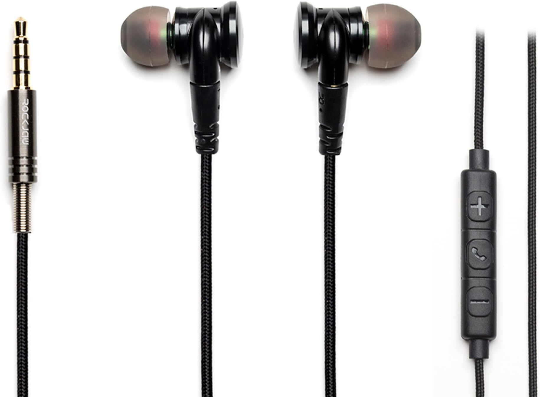 ROCK JAW Resonate Dark Headphones with Microphone - Matte Black