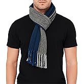 Alpine Swiss Mens Scarf Soft Knit Winter Scarves Plaid Striped or Solid Neck Covering Long Warm Stylish
