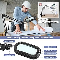 10X Rectangle Magnifying Glass with Light and