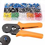 Crimp Tool Kit GOCHANGE Crimper Plier Wire Terminal and Connection Kit with 175mm Ferrule Crimper Plier/Wire Stripper & 800 x Connectors Terminal, Crimp Tool Kit