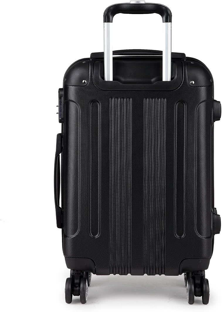 Kono Hard Shell Luggage Lightweight ABS 4 Wheels Spinner Business Trip Trolley Case Suitcase (24-inch), Black - Image 4
