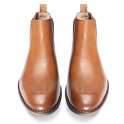 CGRRBW Brown Leather Chelsea Boots Men Dress Boots