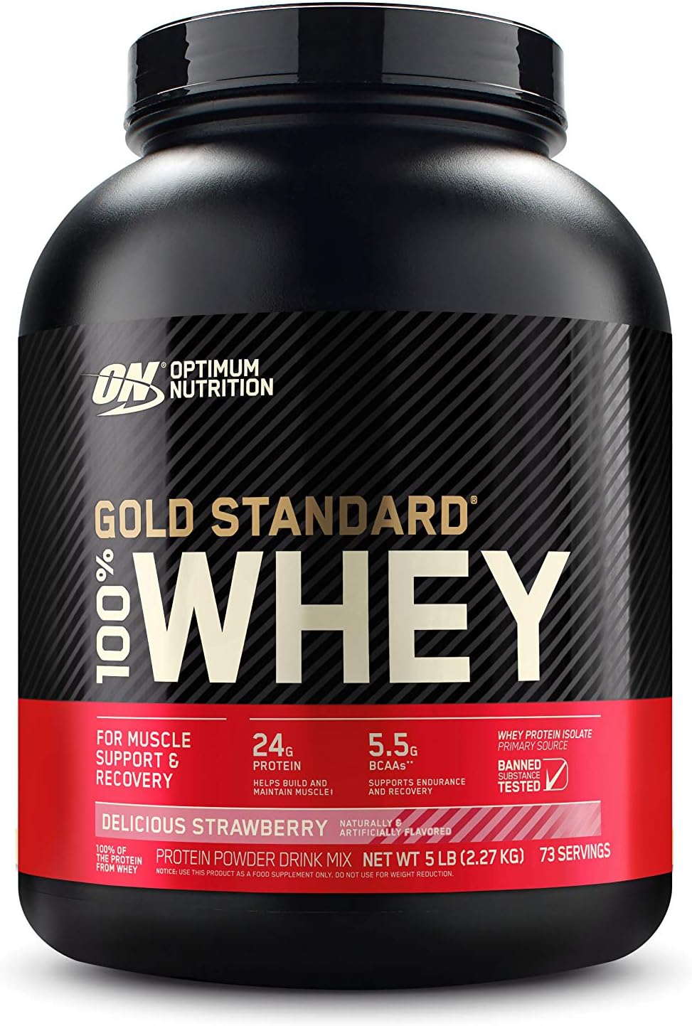 Optimum Nutrition Gold Standard 100% Whey Protein Powder, Delicious Strawberry, 5 Pound (Packaging May Vary): Garden & Outdoor