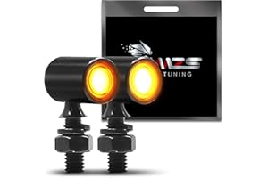 MZS Motorcycle Front LED Turn Signals, Amber Light Mini Brake Tail Light Blinkers, Universal 6mm Screw Suitable for 6mm/8mm/10mm Hole Compatible with Most Family Motorcycles