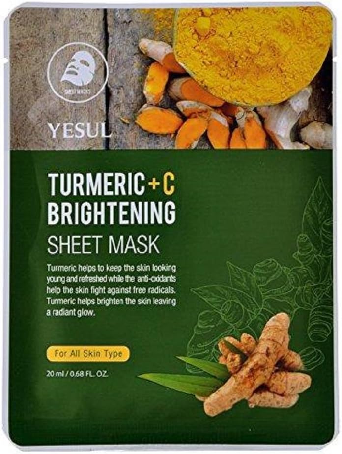 YESUL TURMERIC + C BRIGHTENING SHEET MASK. FOR ALL SKIN TYPE. 5 MASKS