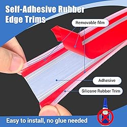 Clear Rubber Edge Trim, White Color Self-Adhesive