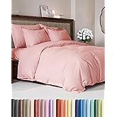 Duvet Cover Full Size - Extra Soft Full Size Duvet Cover - Lightweight, Breathable & Cozy - Easy Care & Fade Free w/ Zipper Closures & Ties - 80" x 90" Inches - (Baby Pink) Comforter Not Included
