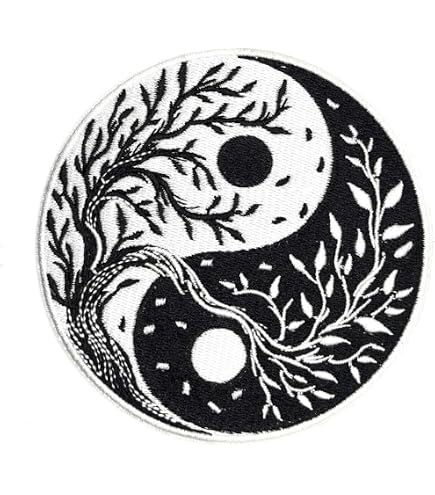 9cm Tai Chi / Yin Yang Symbol Patch - Iron on Patches or Sewing on Patch Large Embroidered Applique Patch Round Embellishment