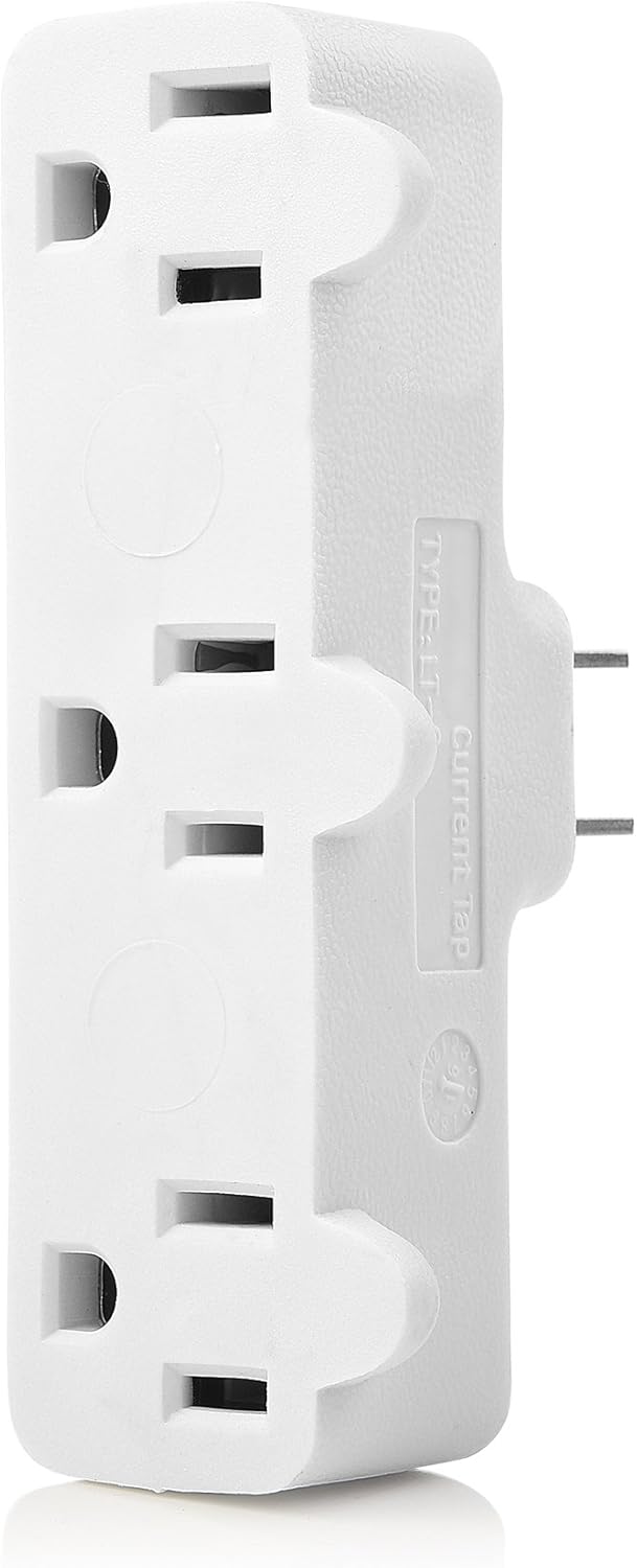 Cable Matters 2-Pack Spaced 3 Outlet Grounded Outlet Extender Wall Tap - - 