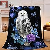 Owl Throw Blanket - Soft Plush Fleece Bedding Blankets- Cozy Owl Stuff Gifts for Women Girls Kids Adults 40"X50"