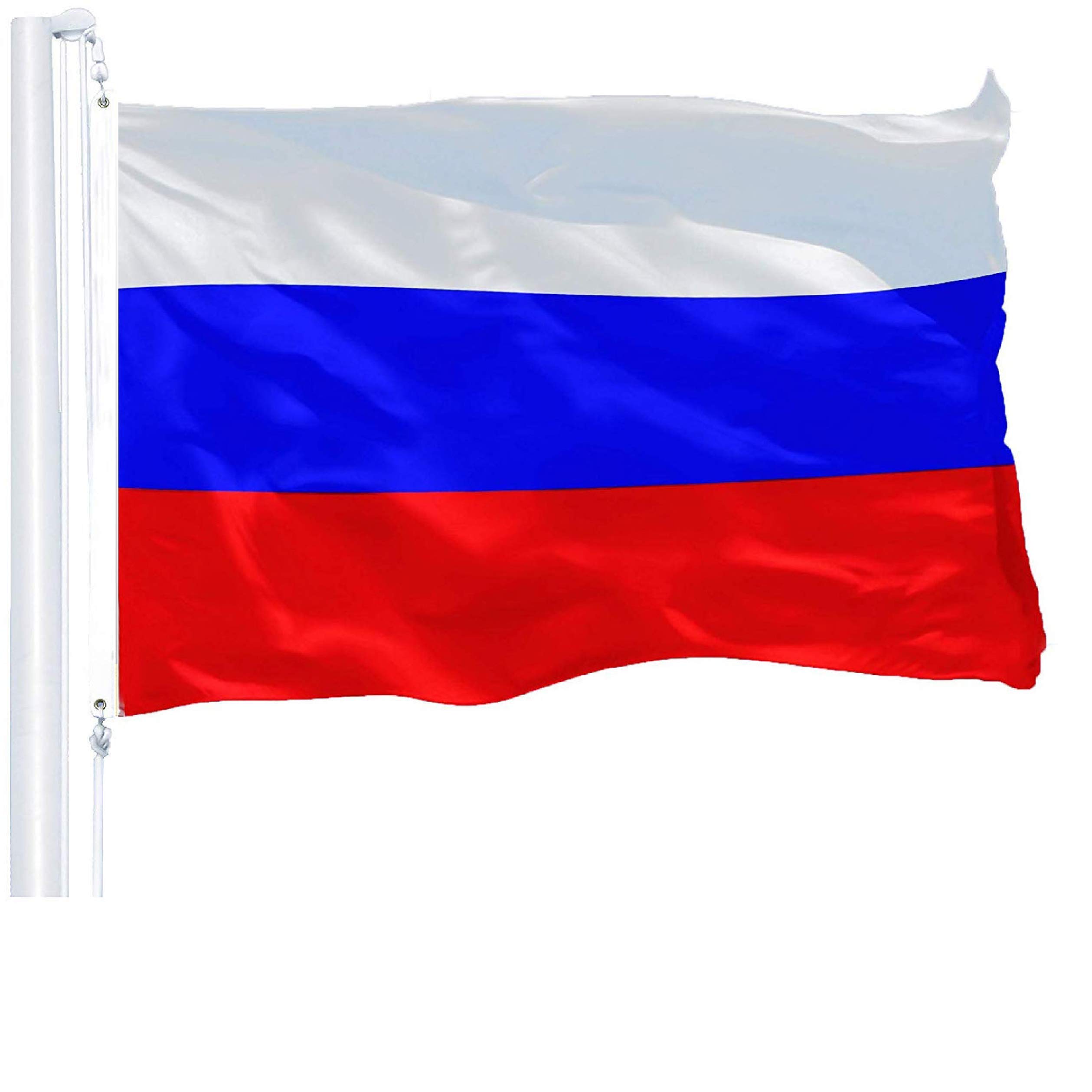 G128 Russia Russian Flag 3x5 ft Printed Brass Grommets 150D Quality Polyester Flag Indoor/Outdoor - Much Thicker More Durable Than 100D 75D Polyester — image 1