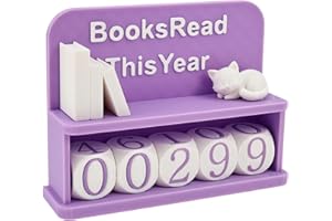 KHZSPP Books Read This Year Counter,3D Printed Book Tracker with Number Blocks,Bookshelf Accessories Decoration for Home Libr