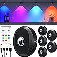 RGB Puck Lights 12-Pack With Music Sync - Dimmable Under Cabinet LED Lights With Remote Control