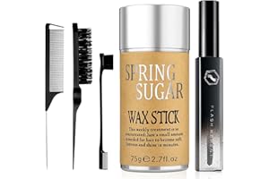 SPRINGSUGAR 5 Pcs Hair Wax Stick for Flyaways Edge Control Slick - Styling Tools Includes , Finishing , Comb, Gel for Fly Away for Women