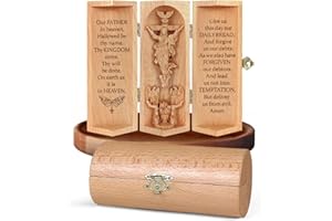 Jesuspirit - Our Father in Heaven Christian Decor, Catholic Wooden Statue, Sculpture Nativity Family, Statue of Jesus, Virgin Mary Statue, Home Decor - Openable Wooden Cylinder Sculpture of Jesus