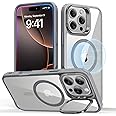 ESR for iPhone 16 Pro Max Case, Compatible with MagSafe, Military-Grade Protective Case, Built-in Stash Stand Phone Case, Scratch-Resistant Back Cover, Classic Series, Clear Grey