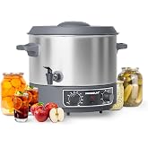 MOOSUM 19 QT Electric Automatic Water Bath Canner With Rack and Lid, Temperature Control 86-212 &deg;F, Timer 20-120 Min, Keep Warm Function, Overheating Protection, Stainless Steel