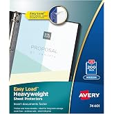 Avery Clear Heavyweight Sheet Protectors, Non-Glare, Easy Load, 200 Document Protectors (74401)