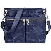 PAKFIEKS Crossbody Nylon Handbag Women High Texture Shoulder Bag Multi-Pocket Lightweight Shopping Messenger Bag