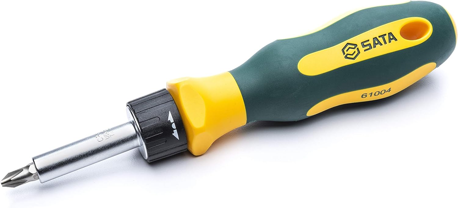 ST09348 SATA 6Piece Stubby Ratcheting Screwdriver Set with Three Ratcheting Settings and a