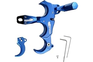xxiaojun Composite Bow and Arrow Release, 3 or 4 Finger Hand Held Grip, Thumb Release Aluminum Alloy Assist for Compound Bow Accessory, Adjustable Sensitivity, Sports Competition. …