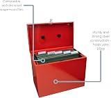 Cathedral Products A4 Steel File Box with Starter Pack of 5 Suspension Files Red view 5