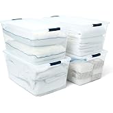 Rubbermaid Cleverstore 95 Qt Clear Storage Bins with Lids, 4-Pack, Stackable, BPA-Free, Made in USA